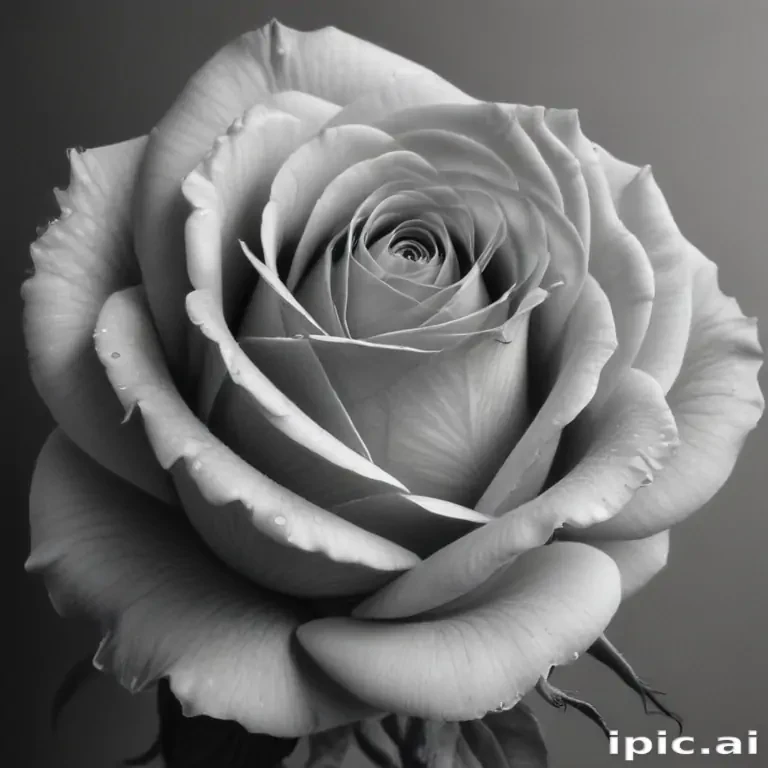 rose drawing black and white