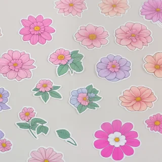 aesthetic flower stickers