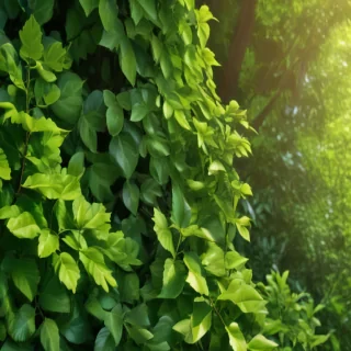 background with green leaves