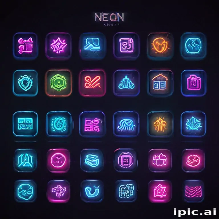 neon app icons