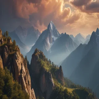 mountainous background