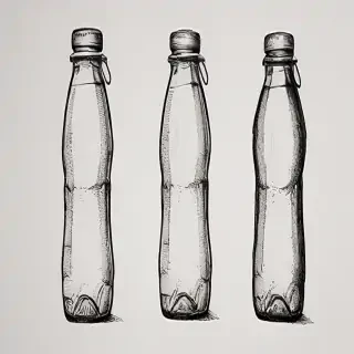 water bottle drawing