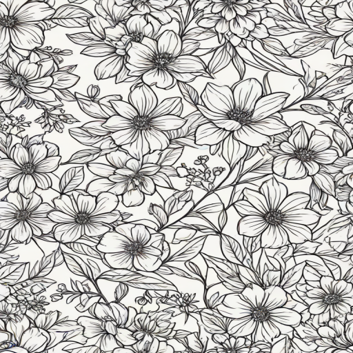 floral line art
