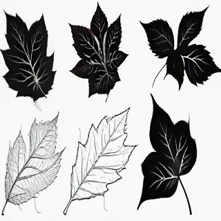 black and white leaf clip art