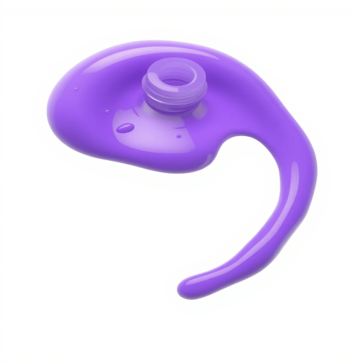Generate a high-resolution digital illustration of a glossy purple nail polish bottle on a clean white background, using a Canon EOS 5D Mark IV, with a 50mm lens at f/2.8, ISO 100, and a slight vignette effect to enhance the focus on the bottle.