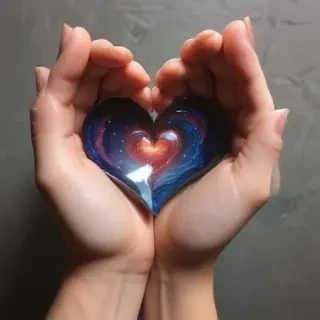 hand heart aesthetic