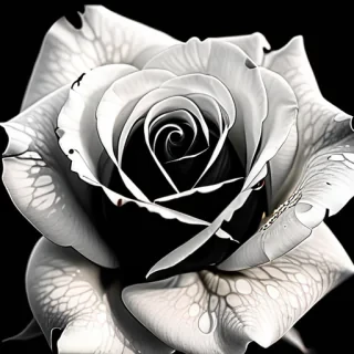 black and white rose