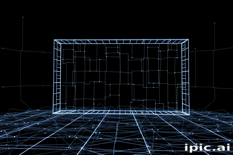 Exploring a Futuristic 3D Wireframe Environment with Geometric Patterns ...