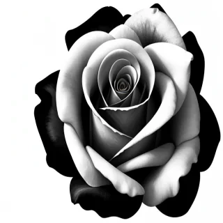 rose black and white clipart