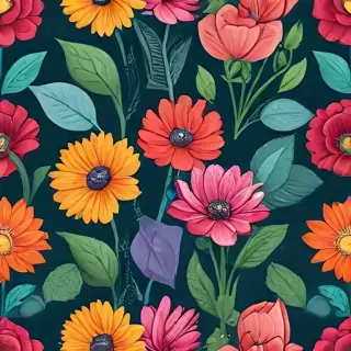 drawings of flowers in color