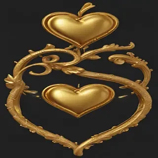 gold heart png