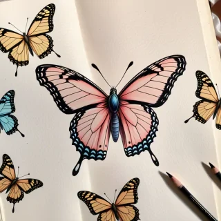 butterfly drawing aesthetic