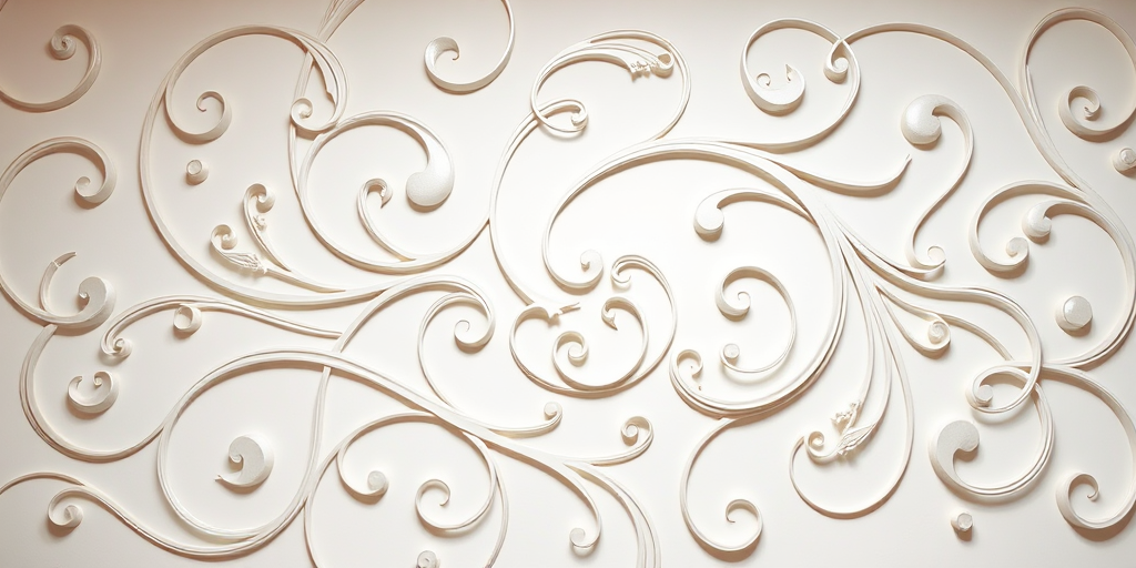 elegant swirl decoration with intricate curves and flowing lines, high resolution, 50mm lens, f/2.8 aperture, studio lighting, DSLR camera, top-down view