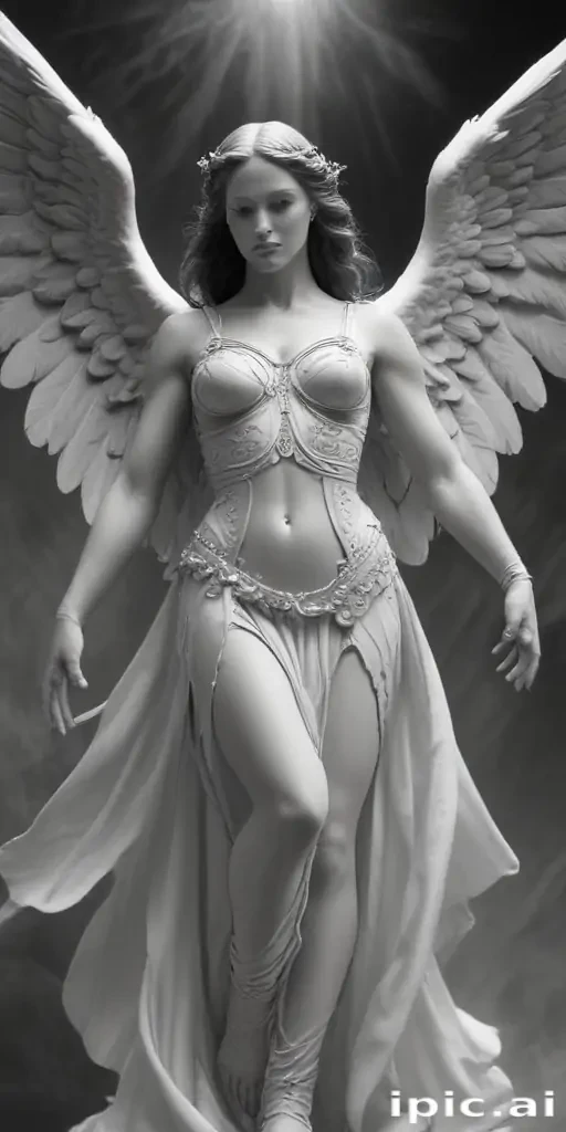 black and white angel