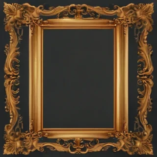 rectangle gold frame png