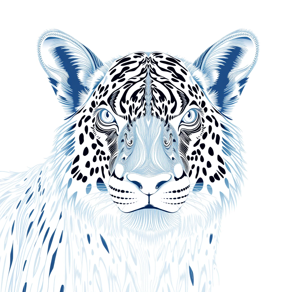 Generate a high-resolution line art illustration of an animal with intricate details, using a Canon EOS R5 camera, aperture f/8, ISO 100, 50mm lens, shot from a top-down view in natural soft lighting.