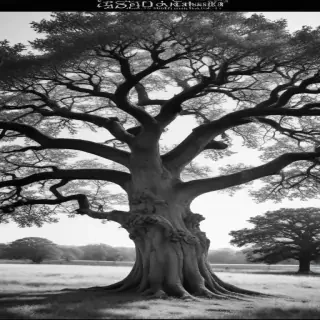 oak tree clipart black and white