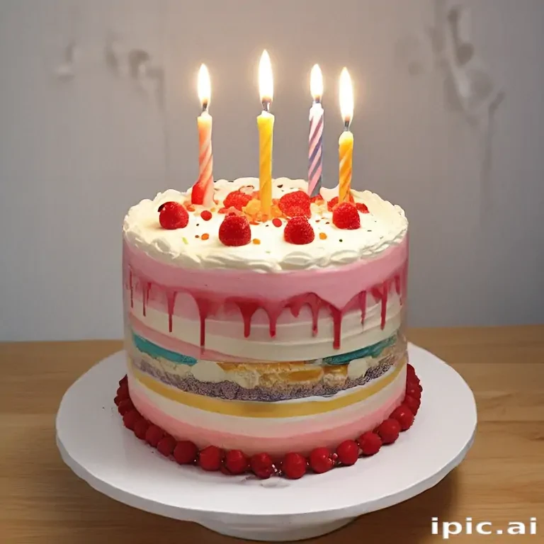 transparent birthday cake