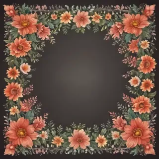 flowery border clipart