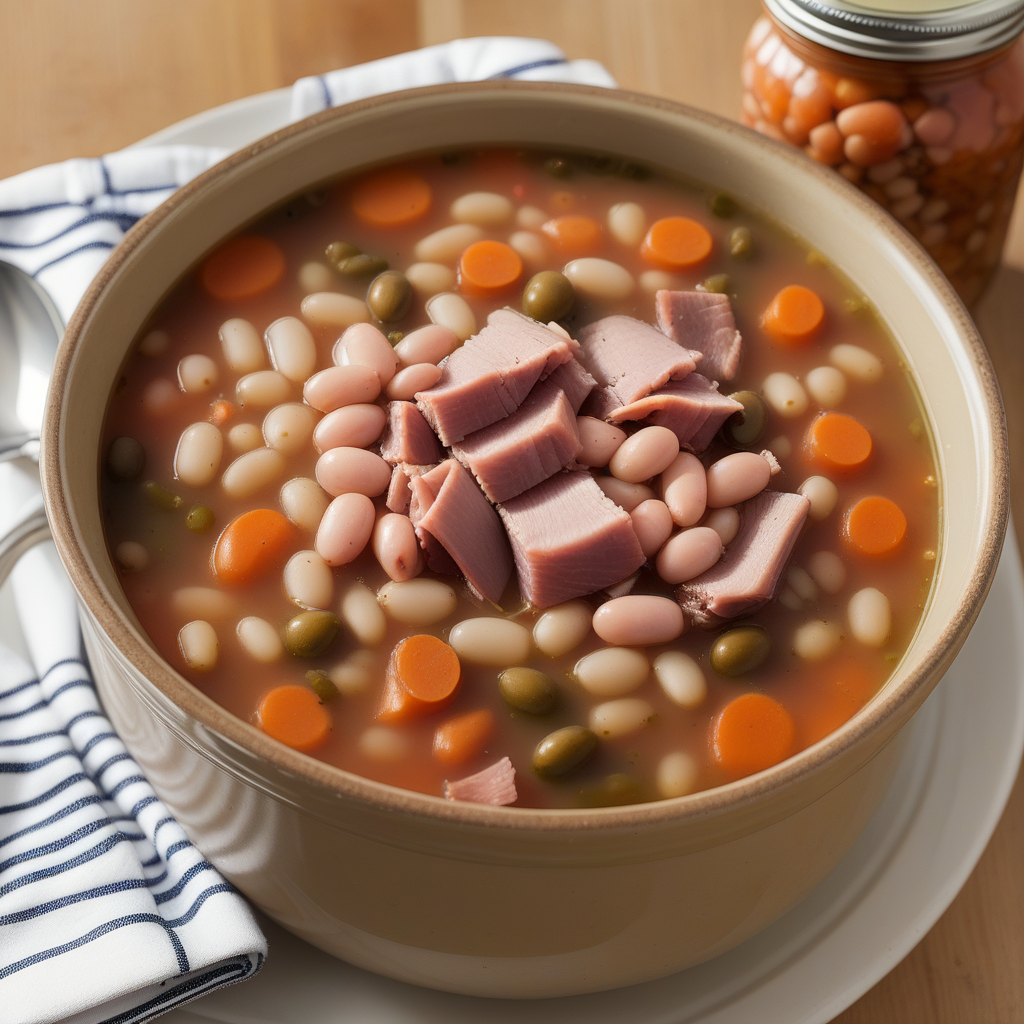canning ham and bean soup
