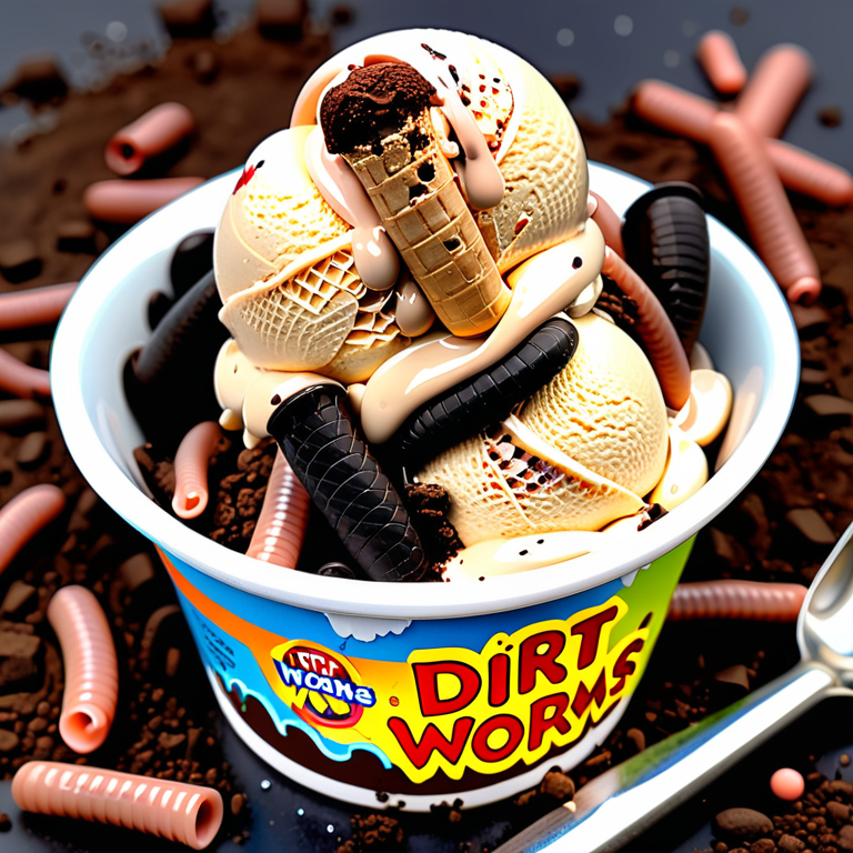 dirt and worms ice cream