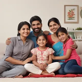 happy indian family