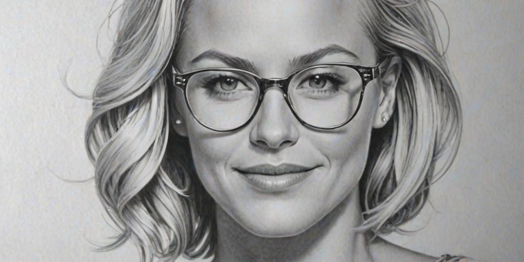 Dazzling Brittany Daniel, pencil sketch, portrait of Gorgeous woman 1937s in glasses, hair style beatnik, outline, clear lines, fine lines, 8k