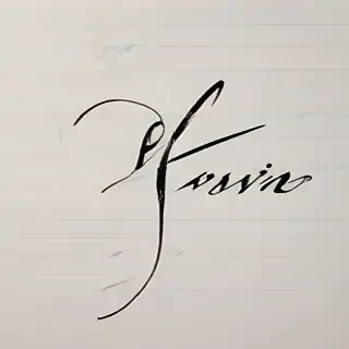 kevin in cursive