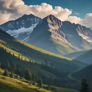 mountainous background