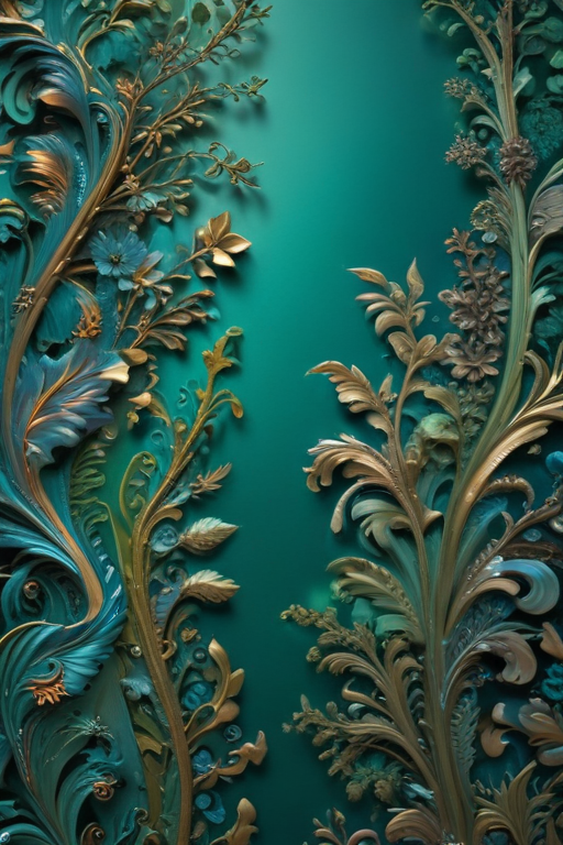 Intricate Floral Design with Vibrant Colors and Elegant Texture Details