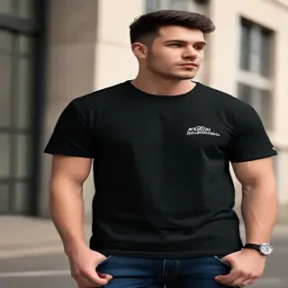 black tee mockup