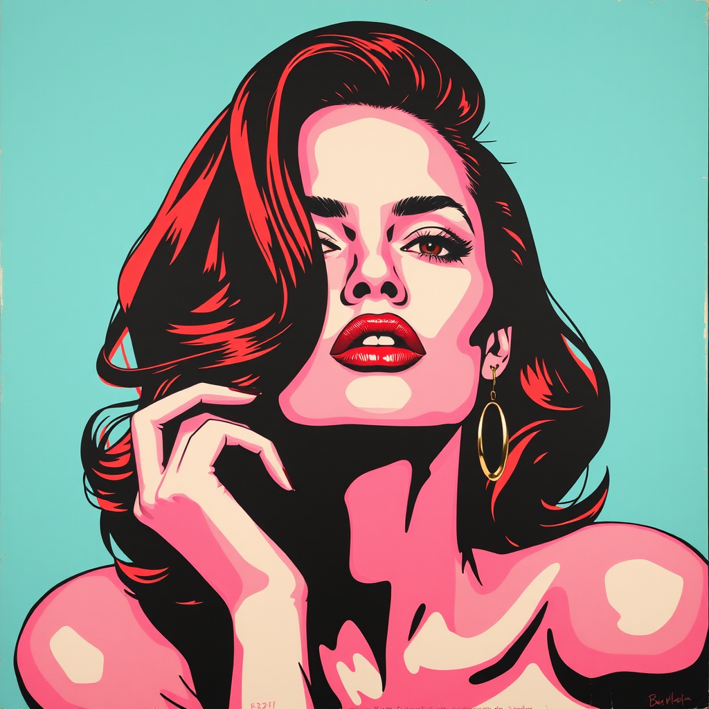 A pop art piece of angelina jolie