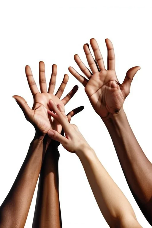 hands reaching