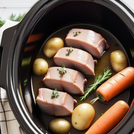 slow cooker pork tenderloin with potatoes and carrots
