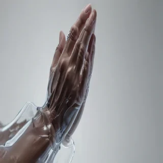transparent praying hands