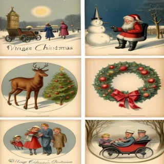 vintage christmas illustrations