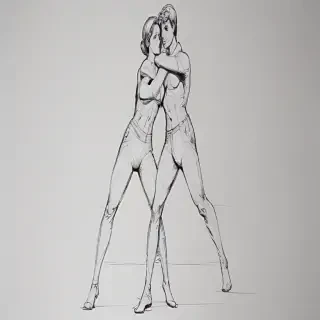 couples drawing poses