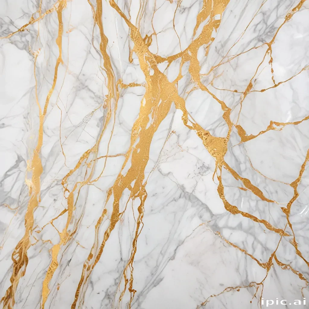 white and gold marble