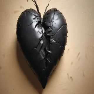 broken black heart