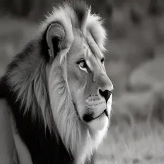 lion black and white