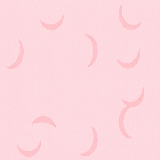 Create a seamless pattern of abstract pink crescent shapes on a soft pink background, utilizing a high-resolution digital camera with a focal length of 35mm, aperture set to f/8 for enhanced depth of field, and a top-down view to capture the entirety of the design.