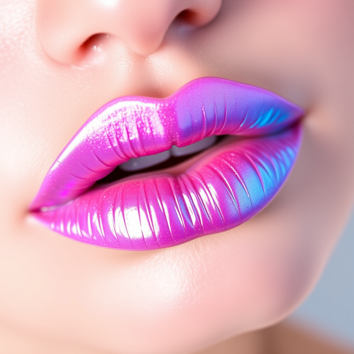 Iridescent pink-to-blue lip transformer "Ethereal Shift" that can be applied over any lip color for a magical effect, perfect for fantasy and mermaid-inspired looks, lightweight and comfortable
