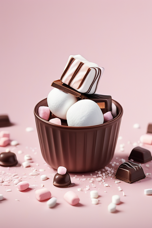 candy with chocolate and marshmallow