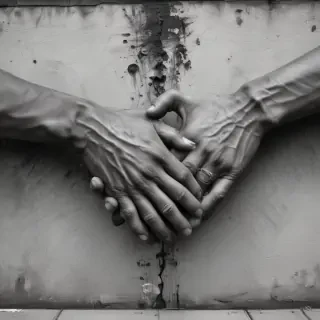 handshake black and white