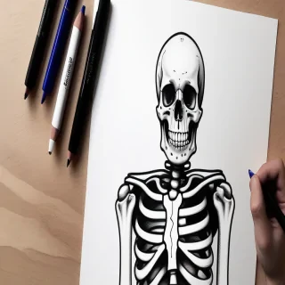 creative skeleton drawing art