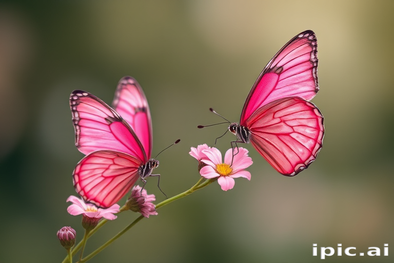 images of pink butterflies