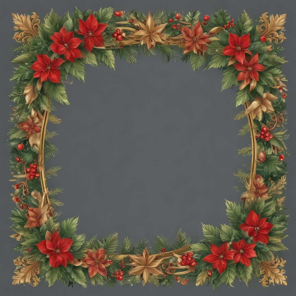 Beautiful Festive Wreath with Red Poinsettias and Greenery for Holiday ...