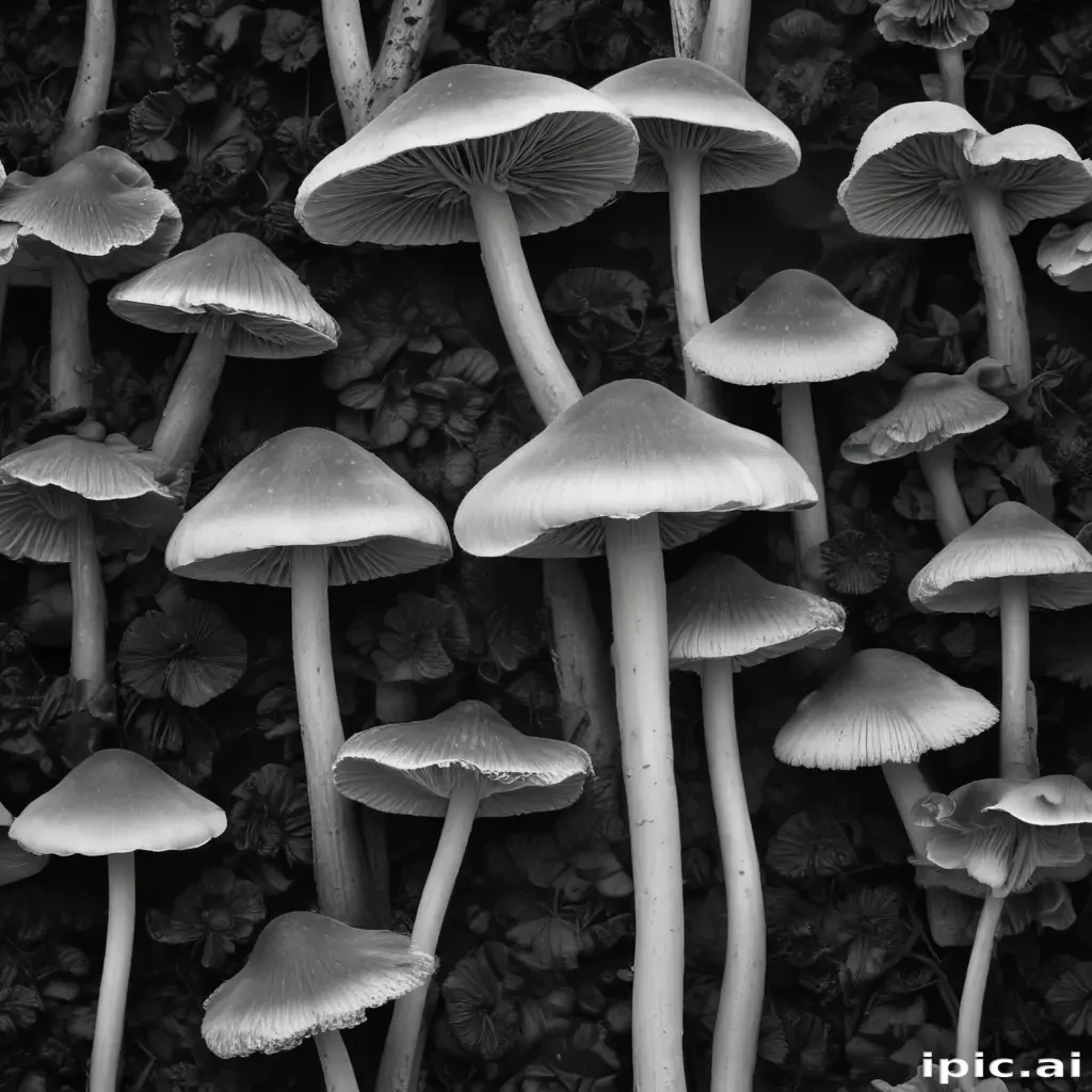 mushroom black and white