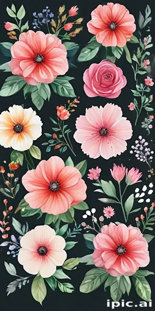 clipart watercolor flowers
