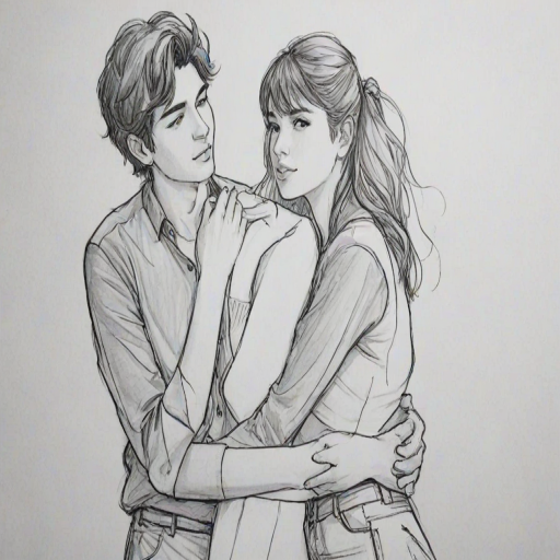 couples drawing poses